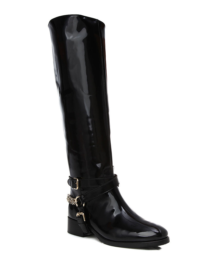 Alexander McQueen Women&#39;s leather riding boots, Designer Footwear Sale, McQ Alexander McQueen ...