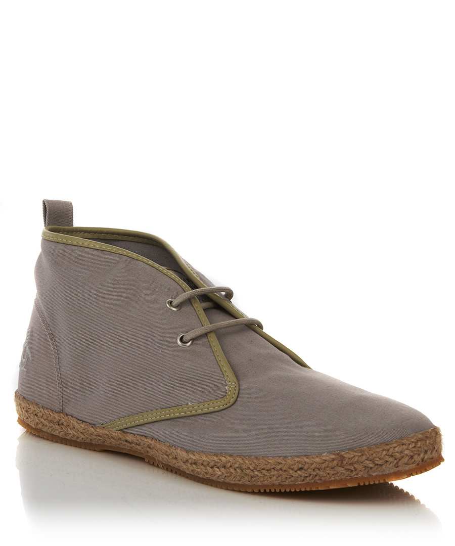 boat canvas edging original penguin riviera canvas desert boots in grey boat canvas edging original penguin riviera canvas desert boots in grey
