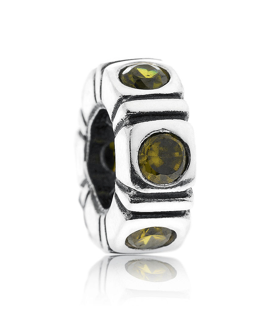 Green silver crystal spacer charm Sale - Pandora