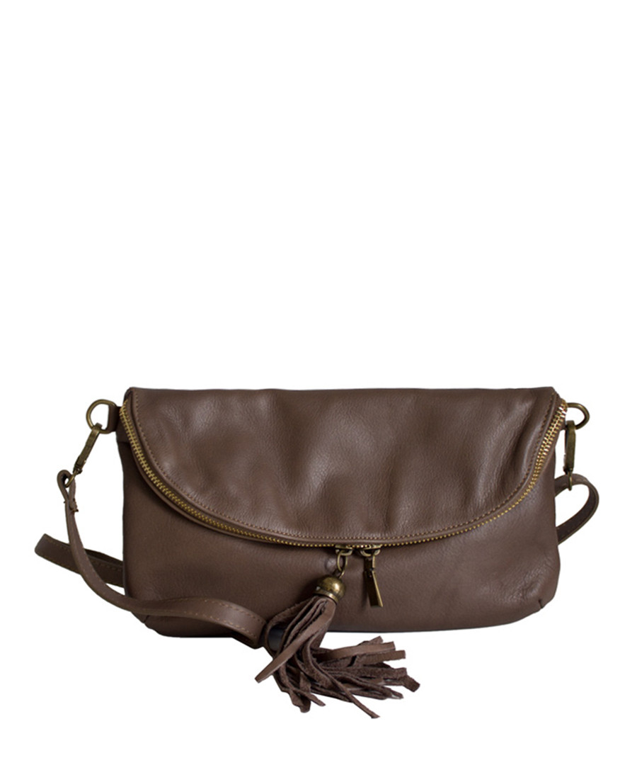 Sabine taupe leather shoulder bag Sale - Roberto Buono