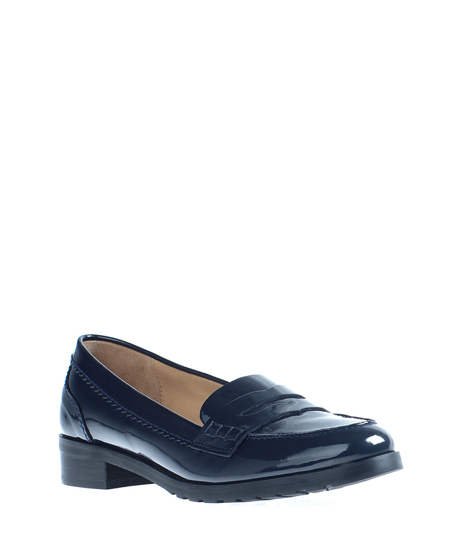 JeanLouis Scherrer Women's Viggo navy leather loafers, Designer