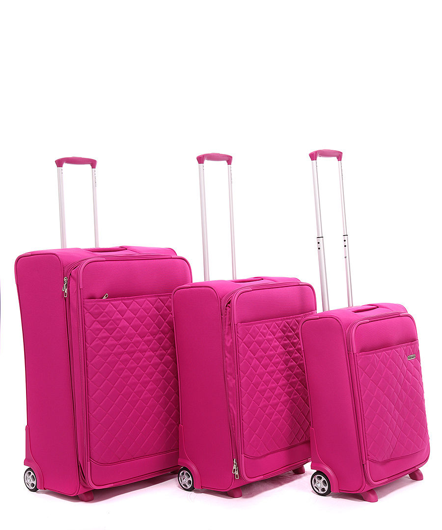 Quantum 3pc luggage set amazon, vera bradley bermuda pink garment bag