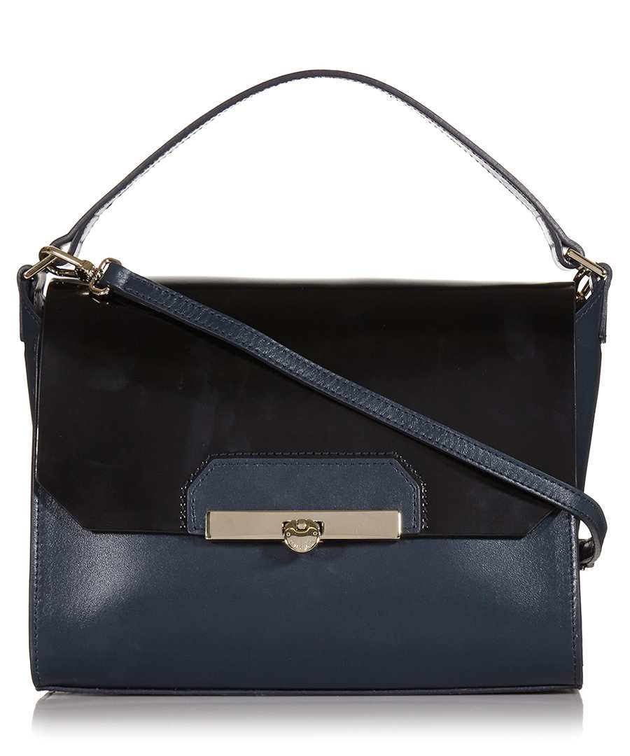 Furla Grace navy blue leather handbag, Designer Bags Sale, Outlet