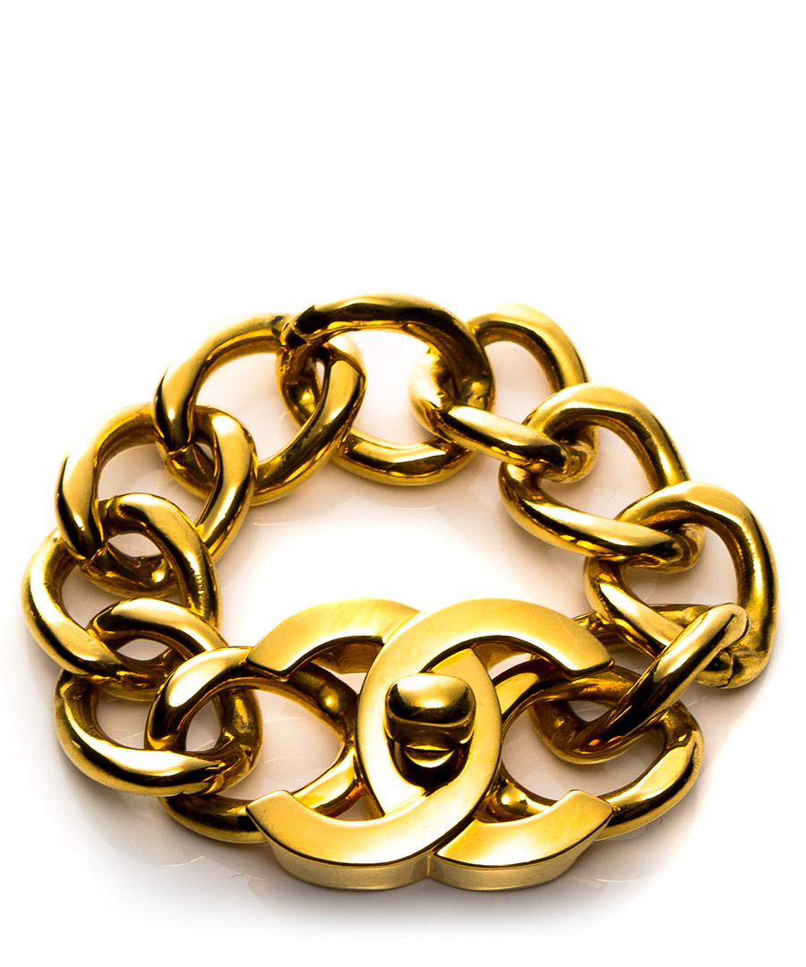 Gold-tone logo bracelet Sale - Chanel