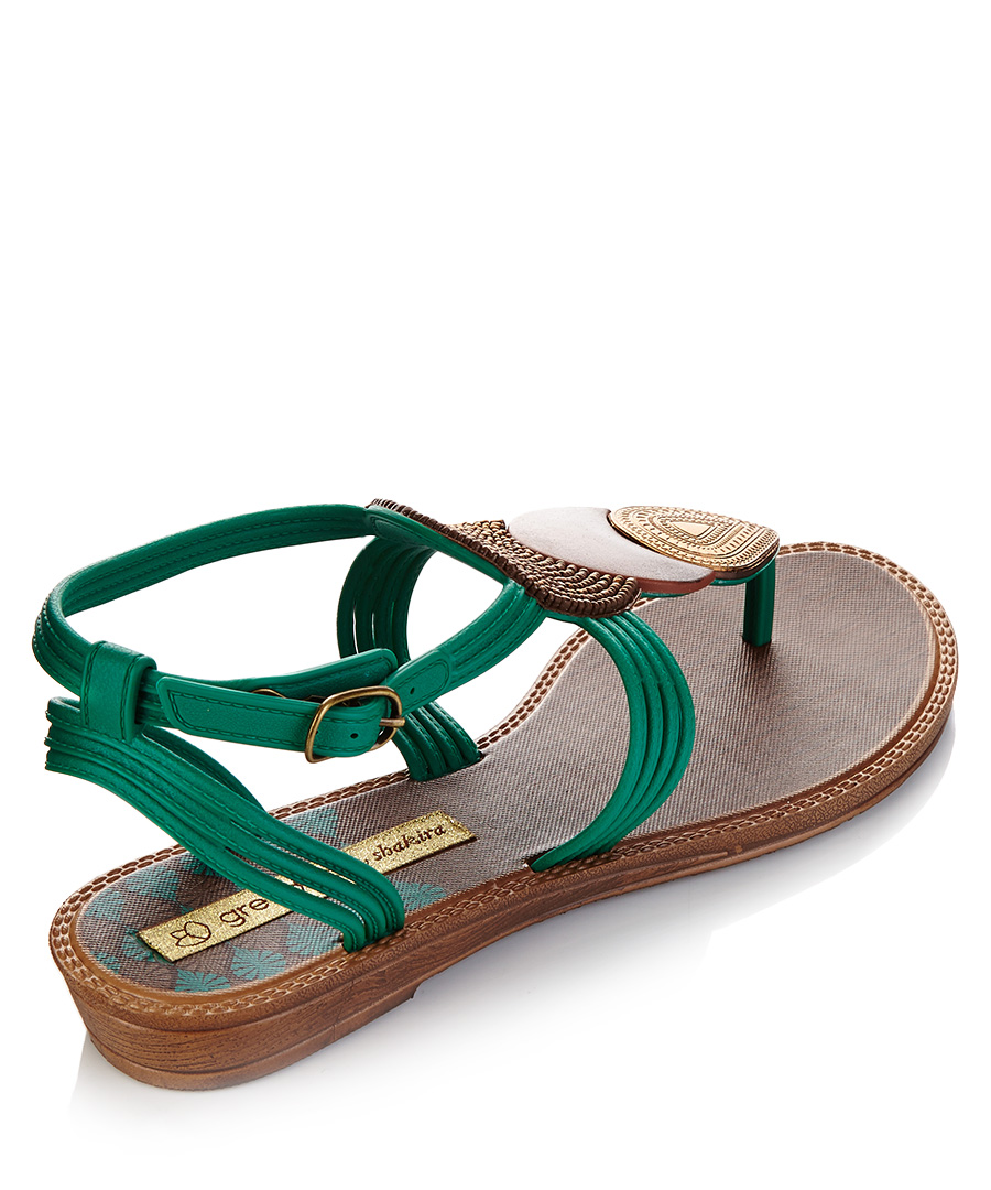 Grendha by Shakira Sanda green embellished sandals