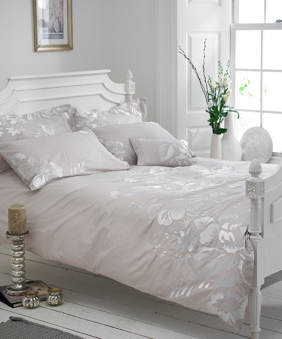 Helena Springfield Monroe king taupe duvet cover, Designer Homeware