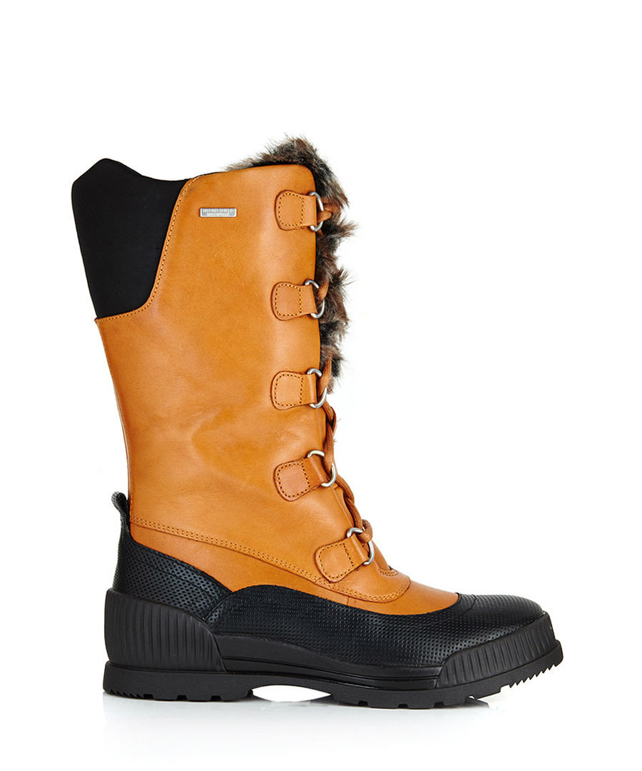 Rockport Aliana mustard leather snow boots, Designer